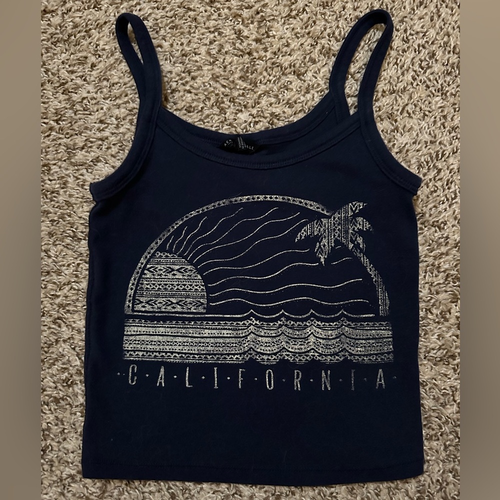 Aeropostale Navy Cropped Tank Top California Cami XS
